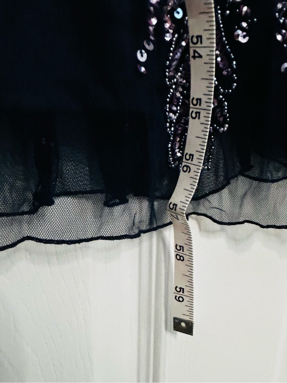 NWT Pizarro Nights Navy Bead and Sequin Embellished Scoopneck Mesh Gown, sz 14 - Picture 14 of 15
